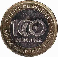 Tuerkei 1 Lira 2022 "100th