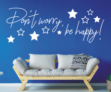 Wandtattoo Sprüche Don´t worry, be happy Sticker Wandaufkleber Wohnzimmer 