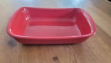 Pyrex  große Auflaufform rot cm oval   Maße: 30cm x 19.5cm Höhe etwa 6.4 cm