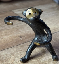 Walter Bosse Bronze Affe Standfigur Halter für Salz /Pfefferstreuer Ringhalter