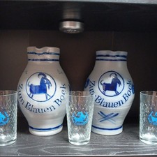 2 BEMBEL+ 3 GLÄSER "Zum Blauen Bock" Heinz Schenk Original