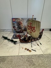 LEGO 7018 Viking Segel- und Rumpf-Schiff mit Mast mit Karton und Anleitung