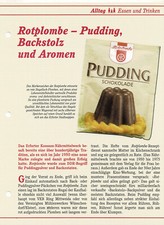 Rotplombe - Pudding, Backstolz und Aromen - DDR Infokarte