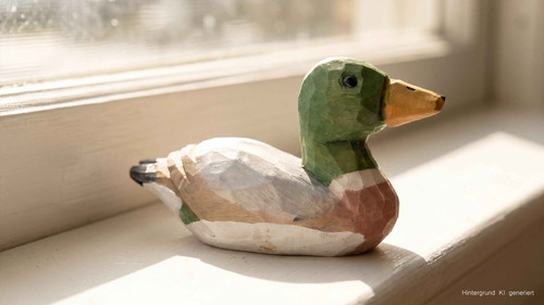 Holzfigur ente erpel - holzfigur,