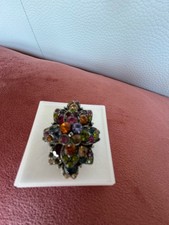 Verstellbarer großer Fingerring Cocktailring mit bunten Steinen