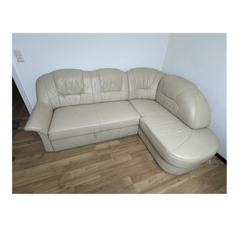 Schlafsofa kunstleder beige 4 - kunstleder, beige,