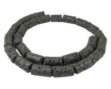 😏 Lava Walzen / Röhrchen ca. 14x9 mm Perlen Strang für Armband & Kette 😉
