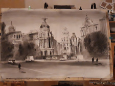 Kohle Zeichnung von Madrid 150