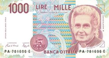 Italien Italy 1000 Lire 1990 P114c aUNC (Serie PA/E)