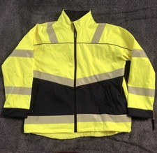 Softshell Warnjacke, Größe 2XL, Leuchtgelb/Marineblau, neuwertig