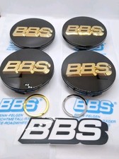 BBS 70mm Original 4x Radnabenkappen  Emblem Schwarz Gold 3D Logo + Geschenk