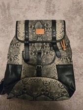Nova Rucksack Animal Print Snake Schlangenmuster Schwarz/Beige Innenfächer