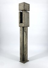 *STAHLSKULPTUR SÄULE STAHLBLECH GEOMETRISCH BRUTALISTISCH GELÖTET