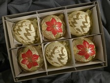 Handbemalte Glaskugeln 6er