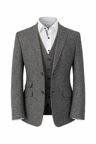 Grau donegal tweed anzug sakko - grau,