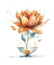 Aquarell Blumen Glas 9x9 cm