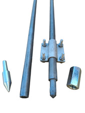 Tiefenerder Erder Erdung Staberder feuerverzinkt SET Ø20mm 3000mm 3m 2x1500mm