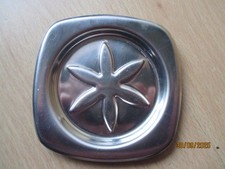 Untersetzer für Gläser 6Stck Vintage Metall silberfarben D 9,5cm Muster floral