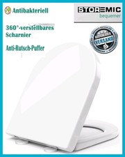WC Sitz mit Absenkautomatik STOREMIC Toilettendeckel, Klodeckel D-Form mit