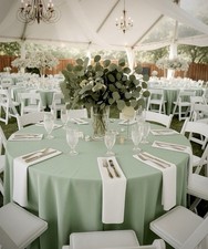 10 x Tischdecken Eukalyptus Sage Green Ø 300cm Hochzeit 10,-€/Stk.