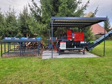 Sägespaltautomat Brennholzautomat Sägespalter SSP-42 Automatik und Querfoerderer