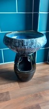 Mid Century Modern MCM Stil Ikebana Keramik Schale Sockel Vase Tropfglasur Topf