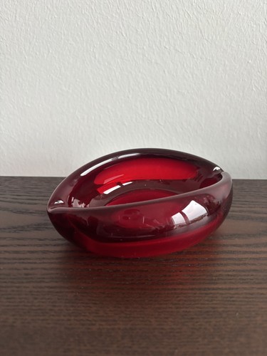 Murano glas rot aschenbecher - murano,