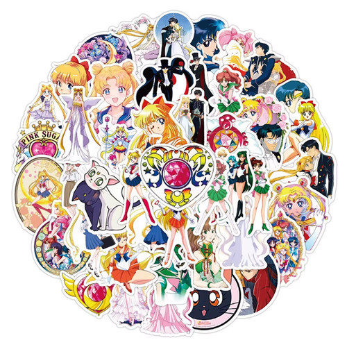 50x sailor moon sticker label - moon,