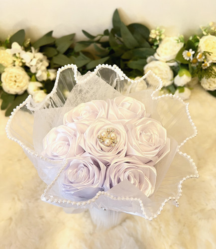 Brautstrauß satin rosen - brautstrauß,