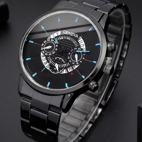 Geneva herrenuhr schwarz - herrenuhr, &