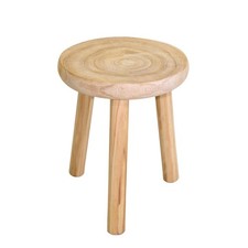 Holz Blumen Hocker rund natur - 35cm - Deko Pflazen Ständer Beistell Couch Tisch