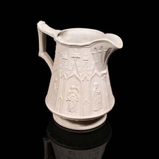 Vintage Gießkanne, englisch, Parian Ware Keramik, Servier Milchkännchen, Deko