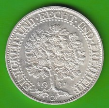 5 Reichsmark 1931 G Eichbaum