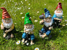 4 schöne Gartenzwerge lustige Gnome für Haus und Garten 22 cm Dekofiguren Zwerge