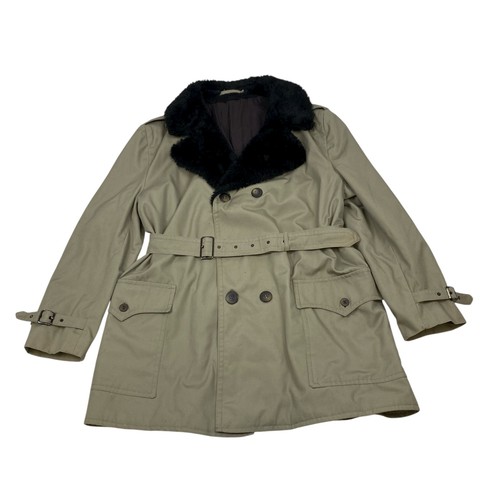 Vintage pelzkragen trenchcoat - vintage,