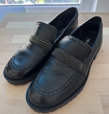 TB Studio Loafer Schuhe Halbschuhe Echt Leder 39 Schwarz Sehr Weich Tosca Blu