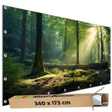 Motiv Plane Garten groß Sichtschutz Bauzaun Deko Banner Sonnenspiel Wald Platz 