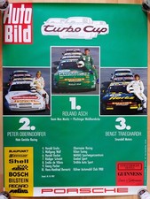 original Porsche Plakat Poster " Porsche Turbo Cup " Sieger Roland Asch 1987