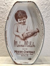 Antiker Emailebehälter m. Werbung " Baby Meine Milch"Berlin um 1920/30