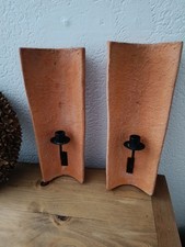 Wandkerzenhalter 2er Set Dachziegel Landhausstil Wandleuchter Kerzenhalter Deko