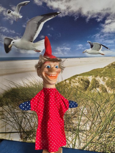 Handpuppe kasper mit gummikopf - handpuppe,
