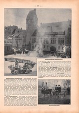 Feuerwehr Dampfautomobil Rettungsleiter - 1905 - Histor. Bildbericht ~21x30cm