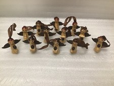 Christbaumschmuck 12 süße kleine Holz Engel Weihnachtsschmuck,Baumschmuck