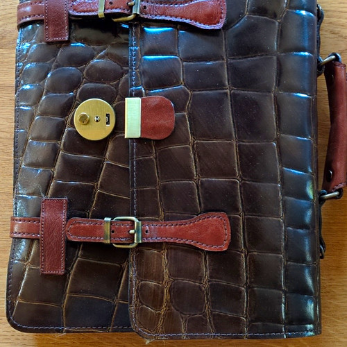 Leder aktentasche - leder,
