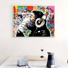 BANKSY DJ MONKEY GRAFFITI