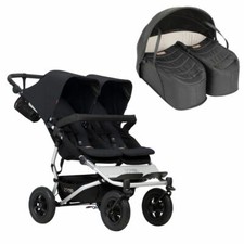 Mountain Buggy Duet V3.2 Doppelsitz-Buggy schwarz + Cocoon für Zwillinge schwarz