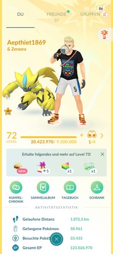 Pokémon account lvl 72 - pokémon, go