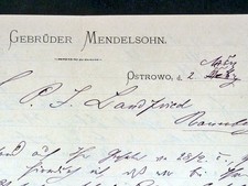 OSTROWO 1881, Rechnung GEBR