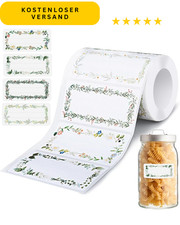 Marmeladen Etiketten 200 Stück selbstklebend beschreibbar für Gläser Flaschen