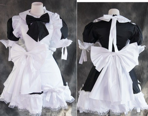 023 schwarz kurz lolita maid - schwarz,